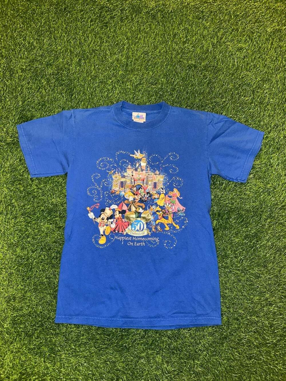 Disneyland 50th Anniversary Happiest Homecoming on Earth Blue Graphic T-Shirt